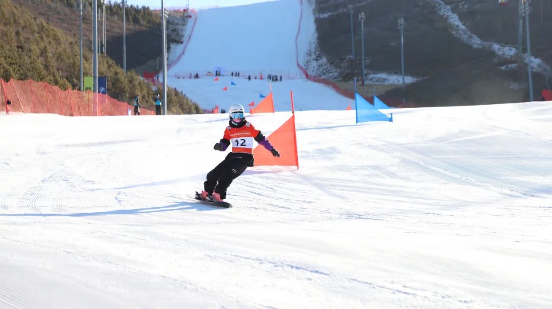 河北省第四届冰雪运动会单板滑雪比赛大回转项目（学生组）今日开赛